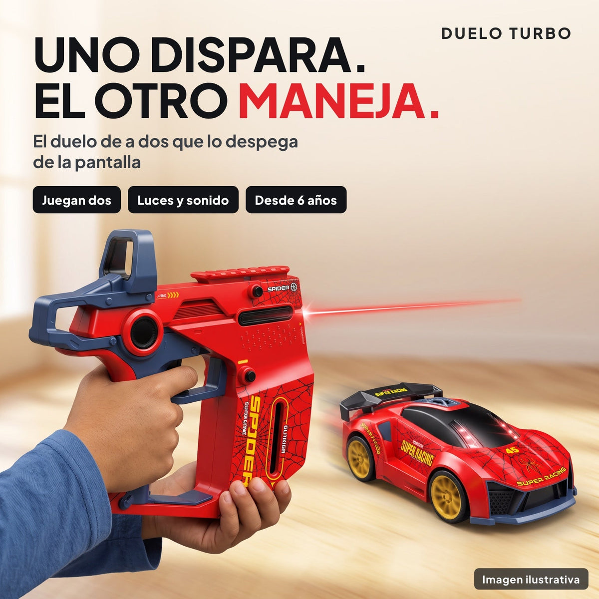 Duelo Turbo Láser carro con pistola láser
