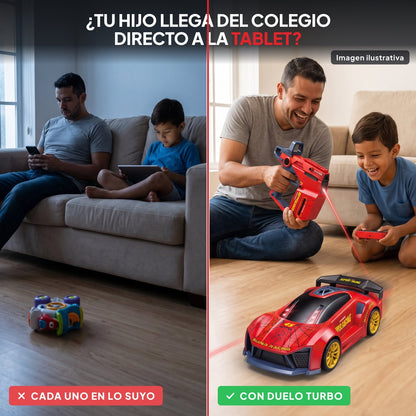 Duelo Turbo Láser carro con pistola láser