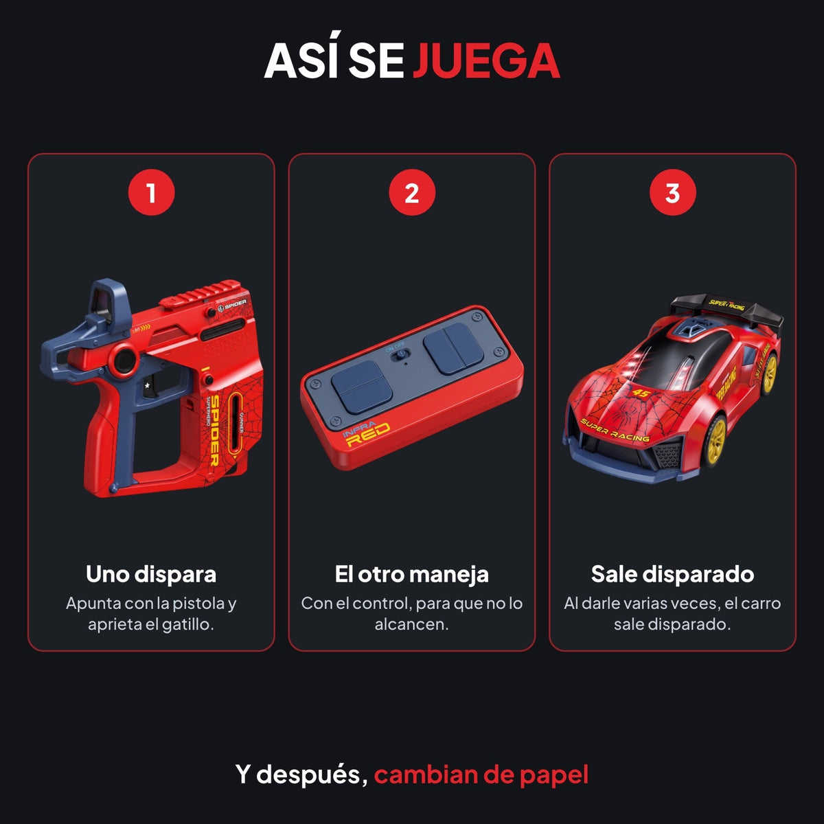 Duelo Turbo Láser carro con pistola láser