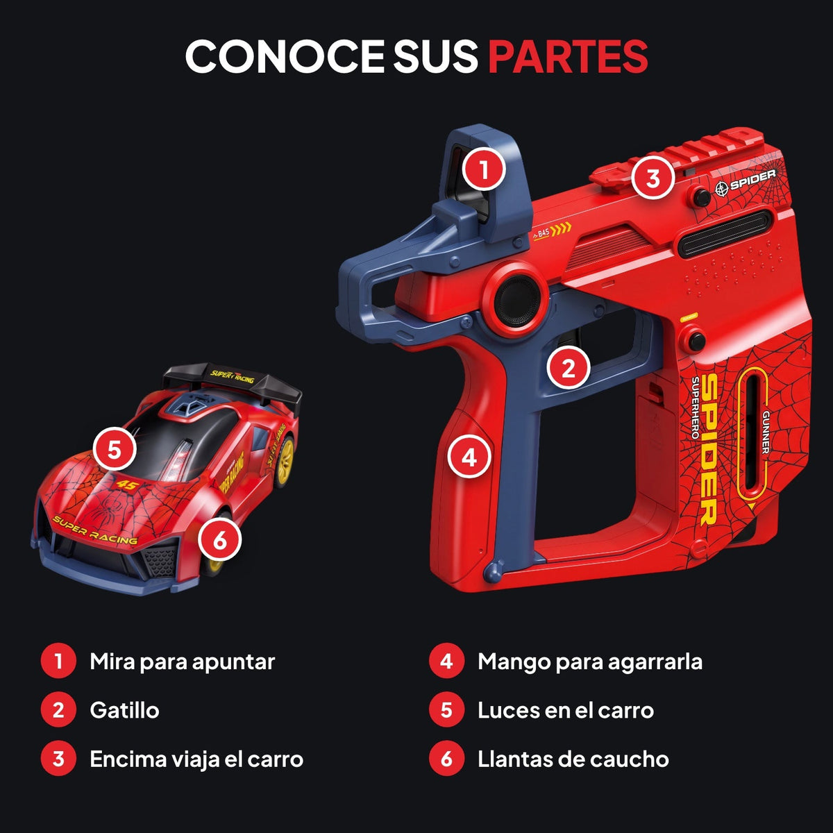 Duelo Turbo Láser carro con pistola láser