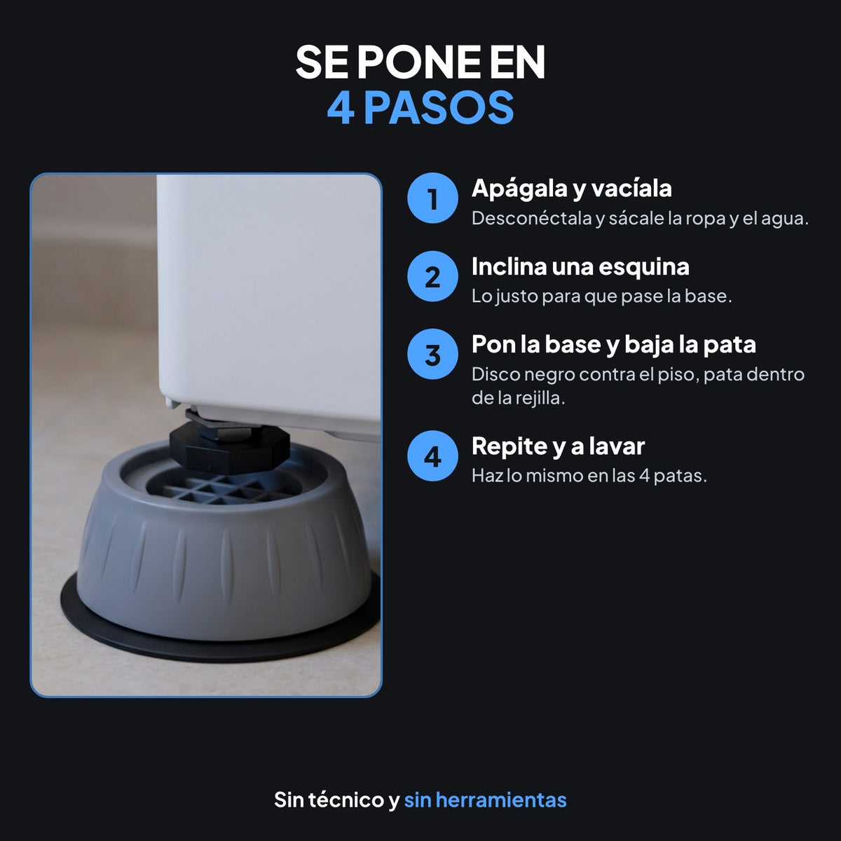 Silenzo bases antivibración para lavadora